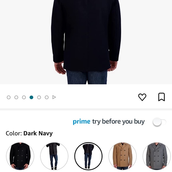 Nautica Men’s Classic Double Breasted Peacoat, Brand New COLOR:DARK NAVY - Picture 5 of 8